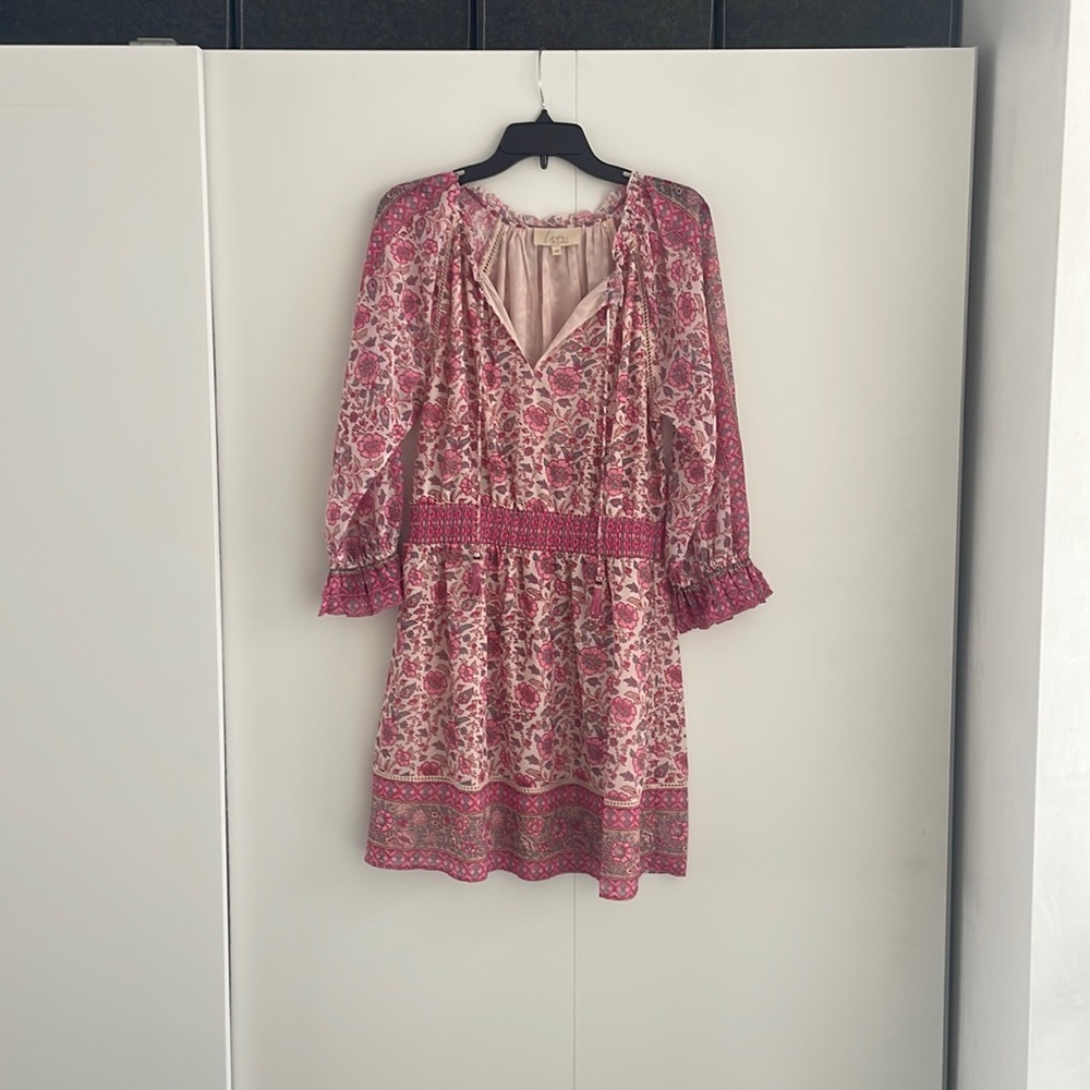 Pink micro floral dress - mini